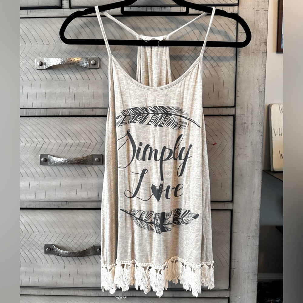 Simply Love Feather Print Women's Blouse - Cream